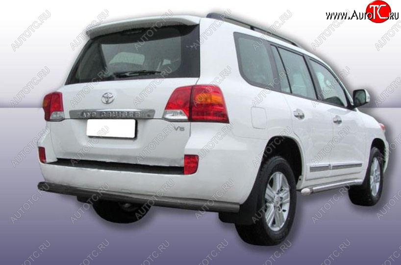 12 949 р. Защита заднего бампера Slitkoff (Ø 76 мм)  Toyota Land Cruiser  200 (2012-2015) 1-ый рестайлинг (Сталь с полимерным покрытием. Цвет: черный)  с доставкой в г. Пермь