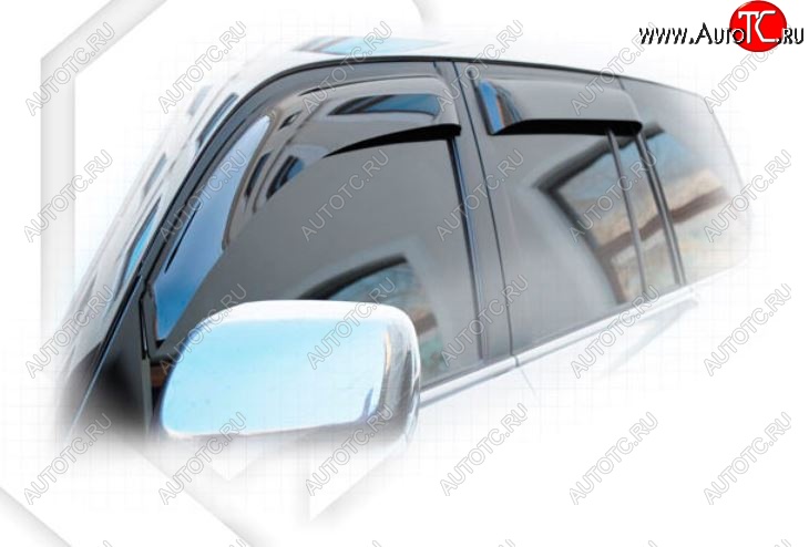 2 299 р. Дефлектора окон CA-Plastic Toyota Land Cruiser 200 1-ый рестайлинг (2012-2015) (Classic полупрозрачный, Без хром.молдинга, Крепление только на скотч)  с доставкой в г. Пермь