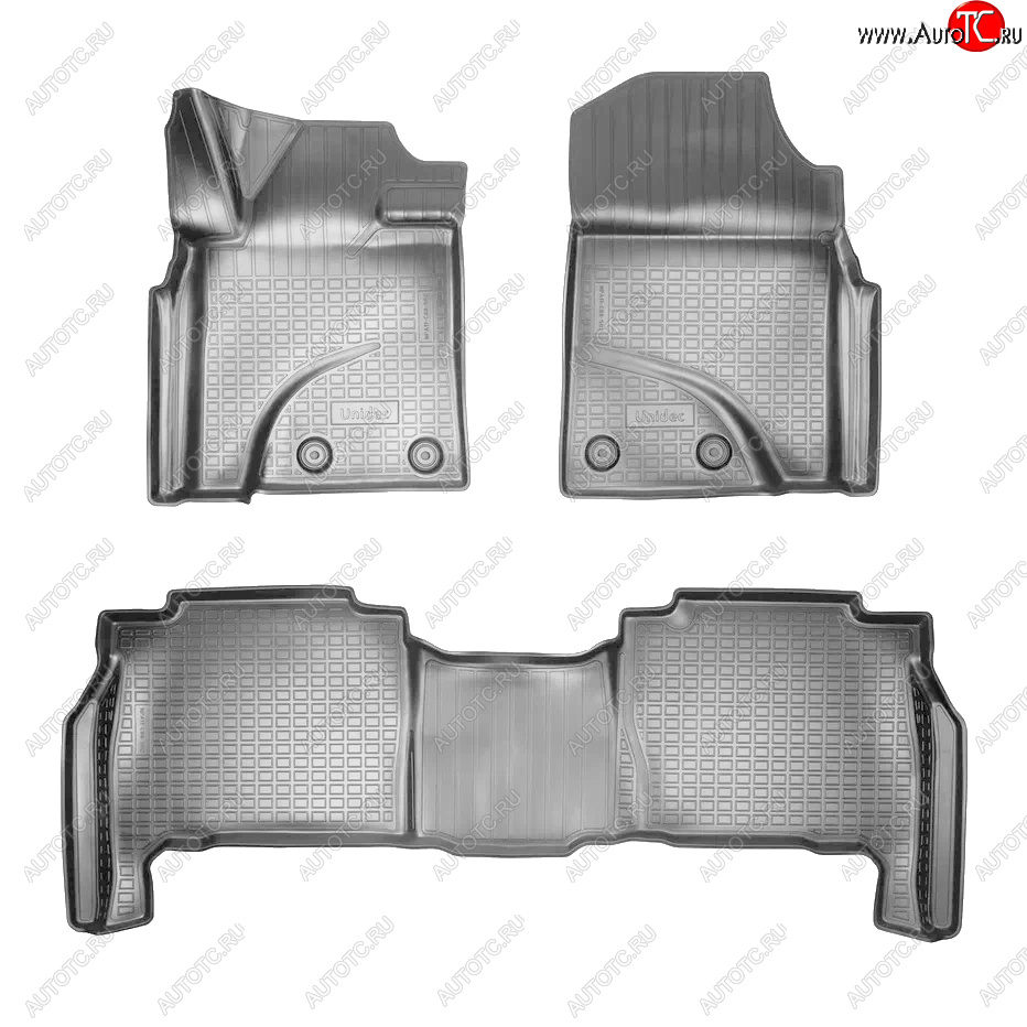4 099 р. Коврики салона Norplast Unidec  Toyota Land Cruiser  200 (2012-2021) 1-ый рестайлинг, 2-ой рестайлинг (Серый)  с доставкой в г. Пермь