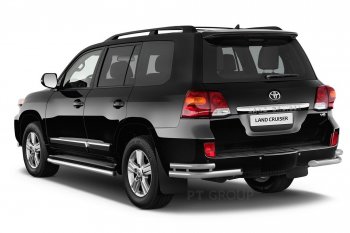 20 949 р. Защита порогов из трубы Ø51 Petroil Tuning  Toyota Land Cruiser  200 (2015-2021) 2-ой рестайлинг (Нержавеющая полированная сталь)  с доставкой в г. Пермь. Увеличить фотографию 2