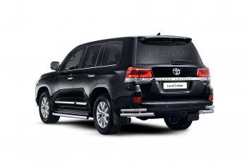 31 319 р. Защита порогов из трубы Ø63 Petroil Tuning  Toyota Land Cruiser  200 (2015-2021) 2-ой рестайлинг (Нержавеющая полированная сталь)  с доставкой в г. Пермь. Увеличить фотографию 2