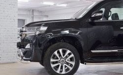 28 999 р. Защита переднего бампера (2 трубы Ø63 мм с зубами, нержавейка) SLITKOFF  Toyota Land Cruiser  200 (2015-2021) 2-ой рестайлинг  с доставкой в г. Пермь. Увеличить фотографию 4