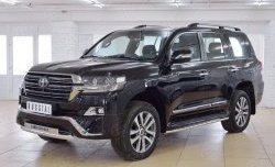 23 899 р. Защита переднего бампера (Ø63 мм с надписью, нержавейка) SLITKOFF  Toyota Land Cruiser  200 (2015-2021) 2-ой рестайлинг  с доставкой в г. Пермь. Увеличить фотографию 2