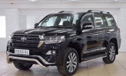 19 449 р. Защита переднего бампера (Ø63 мм волна, нержавейка) SLITKOFF  Toyota Land Cruiser  200 (2015-2021) 2-ой рестайлинг  с доставкой в г. Пермь. Увеличить фотографию 2