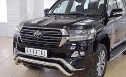 19 449 р. Защита переднего бампера (Ø63 мм волна, нержавейка) SLITKOFF  Toyota Land Cruiser  200 (2015-2021) 2-ой рестайлинг  с доставкой в г. Пермь. Увеличить фотографию 3