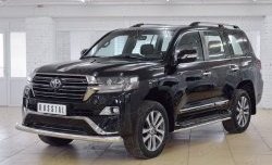 19 449 р. Защита переднего бампера из трубы диаметром 76 мм SLITKOFF (длинная)  Toyota Land Cruiser  200 (2015-2021) 2-ой рестайлинг  с доставкой в г. Пермь. Увеличить фотографию 2