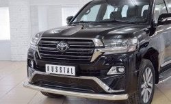 19 449 р. Защита переднего бампера из трубы диаметром 76 мм SLITKOFF (длинная)  Toyota Land Cruiser  200 (2015-2021) 2-ой рестайлинг  с доставкой в г. Пермь. Увеличить фотографию 3