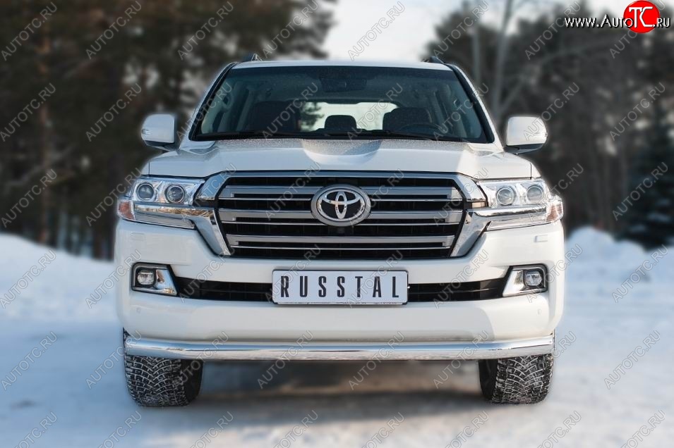 20 399 р. Одинарная защита переднего бампера диаметром 76 мм SLITKOFF  Toyota Land Cruiser  200 (2015-2021) 2-ой рестайлинг  с доставкой в г. Пермь