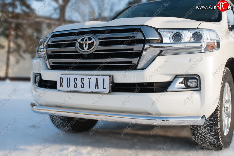 18 899 р. Одинарная защита переднего бампера диаметром 63 мм SLITKOFF  Toyota Land Cruiser  200 (2015-2021) 2-ой рестайлинг  с доставкой в г. Пермь