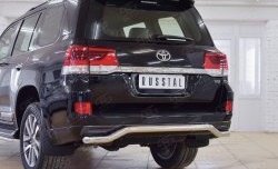 18 999 р. Защита заднего бампера (Ø63 мм волна, нержавейка) SLITKOFF  Toyota Land Cruiser  200 (2015-2021) 2-ой рестайлинг  с доставкой в г. Пермь. Увеличить фотографию 4