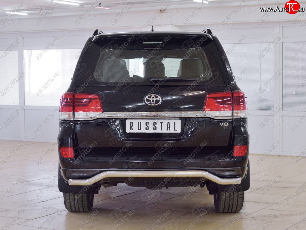 18 999 р. Защита заднего бампера (Ø63 мм волна, нержавейка) SLITKOFF  Toyota Land Cruiser  200 (2015-2021) 2-ой рестайлинг  с доставкой в г. Пермь