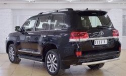 16 349 р. Защита заднего бампера (Ø76 мм дуга, нержавейка) SLITKOFF  Toyota Land Cruiser  200 (2015-2021) 2-ой рестайлинг  с доставкой в г. Пермь. Увеличить фотографию 3