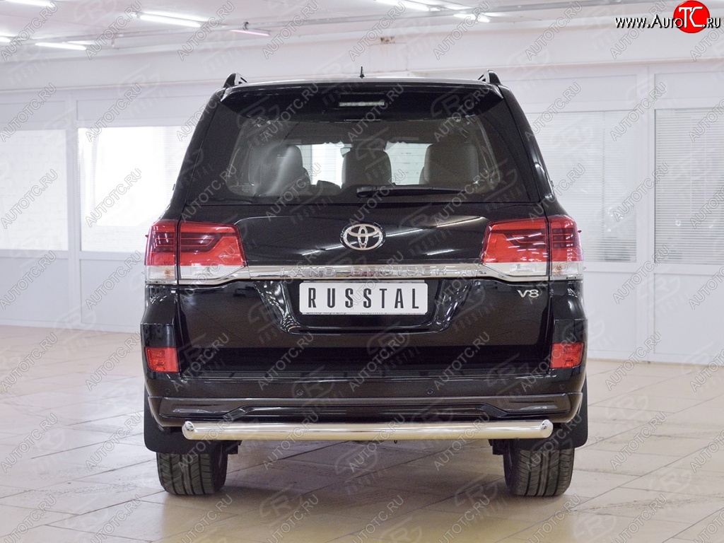 16 349 р. Защита заднего бампера (Ø76 мм дуга, нержавейка) SLITKOFF  Toyota Land Cruiser  200 (2015-2021) 2-ой рестайлинг  с доставкой в г. Пермь