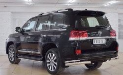 15 749 р. Защита заднего бампера (2 трубы Ø76х42 мм, нержавейка) SLITKOFF  Toyota Land Cruiser  200 (2015-2021) 2-ой рестайлинг  с доставкой в г. Пермь. Увеличить фотографию 2
