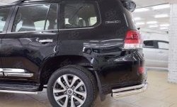 15 749 р. Защита заднего бампера (2 трубы Ø76х42 мм, нержавейка) SLITKOFF  Toyota Land Cruiser  200 (2015-2021) 2-ой рестайлинг  с доставкой в г. Пермь. Увеличить фотографию 3