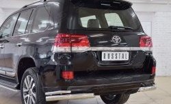 15 749 р. Защита заднего бампера (2 трубы Ø76х42 мм, нержавейка) SLITKOFF  Toyota Land Cruiser  200 (2015-2021) 2-ой рестайлинг  с доставкой в г. Пермь. Увеличить фотографию 4