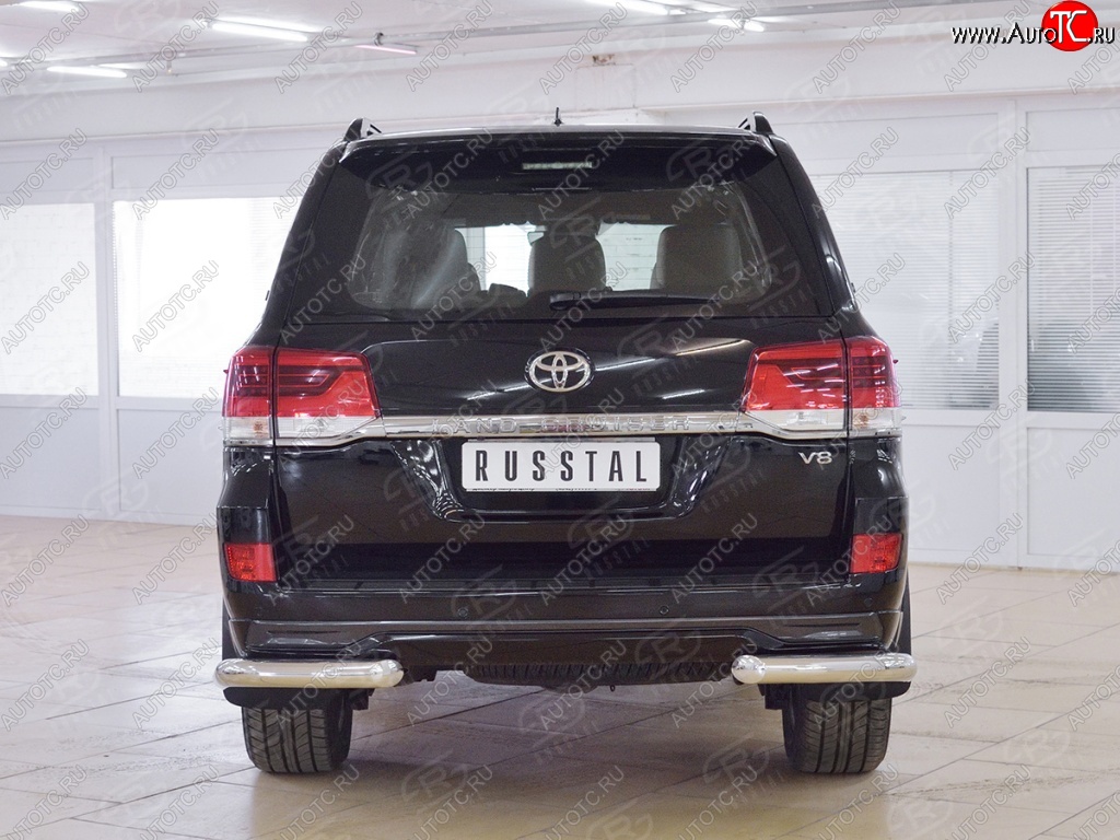 13 749 р. Защита заднего бампера (Ø76 мм уголки, нержавейка) SLITKOFF  Toyota Land Cruiser  200 (2015-2021) 2-ой рестайлинг  с доставкой в г. Пермь