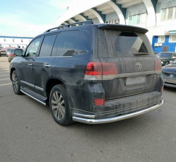 16 749 р. Тройная защита заднего бампера SLITKOFF из труб диаметром 76 и 42 мм SLITKOFF  Toyota Land Cruiser  200 (2015-2021) 2-ой рестайлинг  с доставкой в г. Пермь. Увеличить фотографию 2