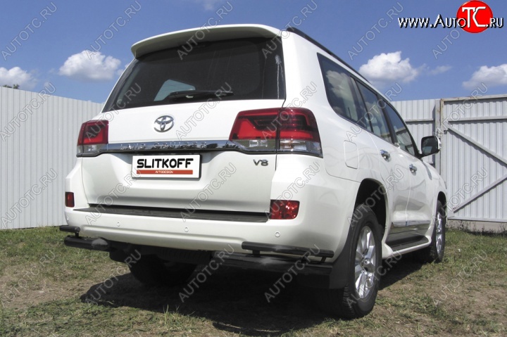 11 999 р. Уголки d76+d42 двойные  Toyota Land Cruiser  200 (2015-2021) 2-ой рестайлинг (Цвет: серебристый)  с доставкой в г. Пермь