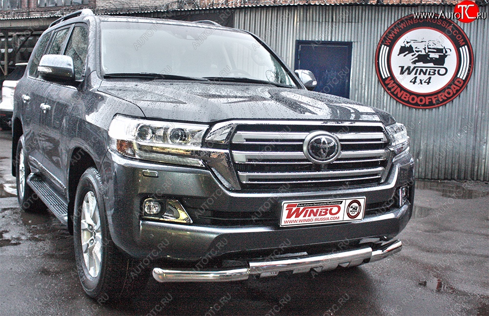 15 499 р. Защита переднего бампера WINBO (Ø76 мм, нержавейка)  Toyota Land Cruiser  200 (2015-2021) 2-ой рестайлинг  с доставкой в г. Пермь