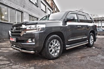15 499 р. Защита переднего бампера WINBO (Ø76 мм, нержавейка)  Toyota Land Cruiser  200 (2015-2021) 2-ой рестайлинг  с доставкой в г. Пермь. Увеличить фотографию 3