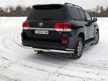 Защита заднего бампера (уголки двойные/76,1/42,4 мм, EXECUTIVE) ТСС Toyota Land Cruiser 200 2-ой рестайлинг (2015-2021)