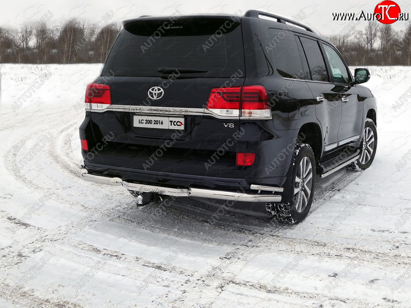 26 499 р. Защита заднего бампера (уголки двойные/76,1/42,4 мм, EXECUTIVE) ТСС Toyota Land Cruiser 200 2-ой рестайлинг (2015-2021)  с доставкой в г. Пермь