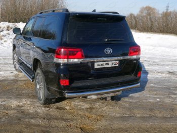 Защита заднего бампера (овальная) EXECUTIVE ТСС (нержавейка d 75х42 мм) Toyota Land Cruiser 200 2-ой рестайлинг (2015-2021)
