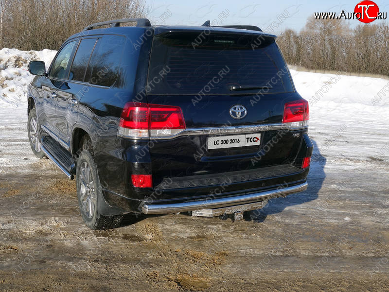 23 899 р. Защита заднего бампера (овальная) EXECUTIVE ТСС (нержавейка d 75х42 мм) Toyota Land Cruiser 200 2-ой рестайлинг (2015-2021)  с доставкой в г. Пермь