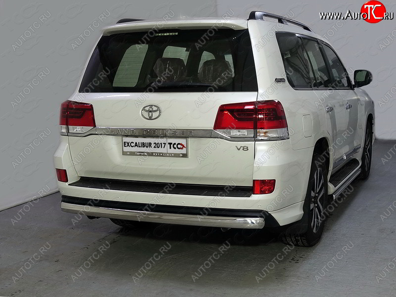 23 899 р. Защита заднего бампера (овальная) EXCALIBUR ТСС 75х42 мм Toyota Land Cruiser 200 2-ой рестайлинг (2015-2021)  с доставкой в г. Пермь