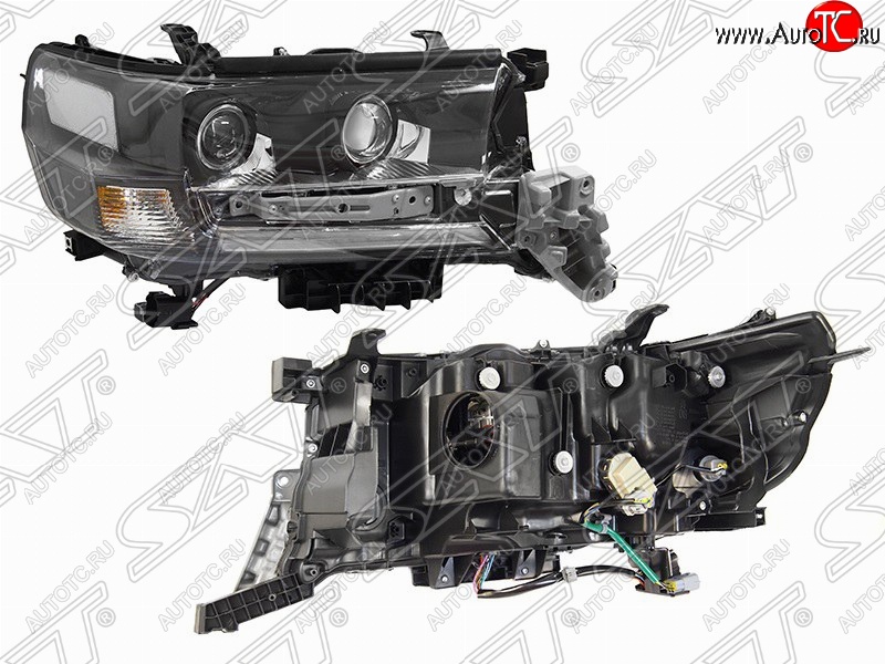 19 399 р. Правая фара передняя SAT LED EXECUTIVE BLACK/WHITE Toyota Land Cruiser 200 2-ой рестайлинг (2015-2021)  с доставкой в г. Пермь