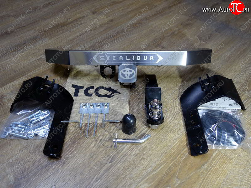 24 449 р. Фаркоп (тягово-сцепное устройство) TCC (надпись Excalibur)  Toyota Land Cruiser  200 (2015-2021) 2-ой рестайлинг (Оцинкованный, шар E - нержавейка)  с доставкой в г. Пермь
