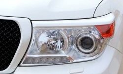 2 299 р. Реснички на фары Style Toyota Land Cruiser 200 дорестайлинг (2007-2012) (Неокрашенные)  с доставкой в г. Пермь. Увеличить фотографию 2