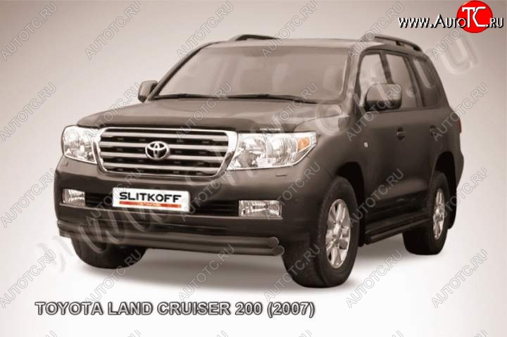 14 949 р. Защита переднего бампер Slitkoff Toyota Land Cruiser 200 дорестайлинг (2007-2012) (Цвет: серебристый)  с доставкой в г. Пермь