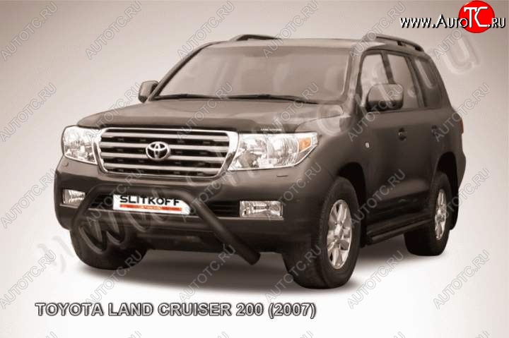 16 799 р. Кенгурятник d76 низкий широкий с перемычкой Toyota Land Cruiser 200 дорестайлинг (2007-2012) (Цвет: серебристый)  с доставкой в г. Пермь