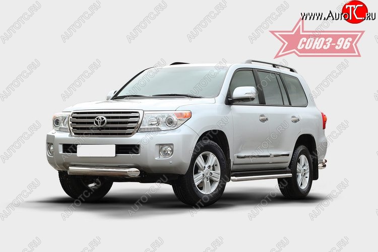 53 099 р. Защита переднего бампера одинарная Souz-96 (d100)  Toyota Land Cruiser  200 (2007-2012) дорестайлинг  с доставкой в г. Пермь