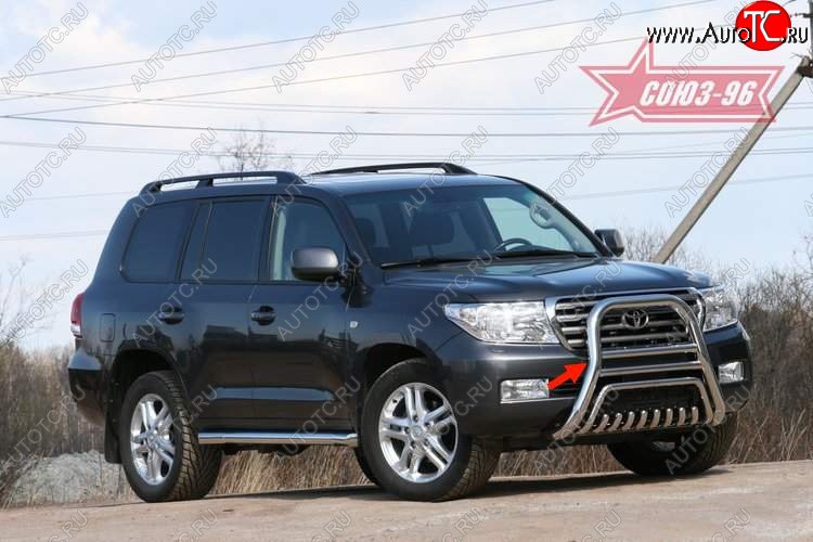 32 669 р. Защита переднего бампера Souz-96 (d76)  Toyota Land Cruiser  200 (2007-2012) дорестайлинг  с доставкой в г. Пермь