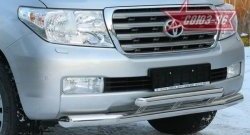 Защита переднего бампера двойная Souz-96 (d76/60) Toyota Land Cruiser  200 (2007-2012) дорестайлинг