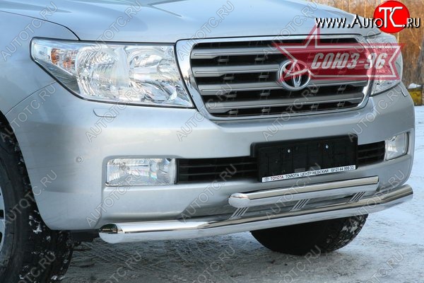 35 549 р. Защита переднего бампера двойная Souz-96 (d76/60)  Toyota Land Cruiser  200 (2007-2012) дорестайлинг  с доставкой в г. Пермь