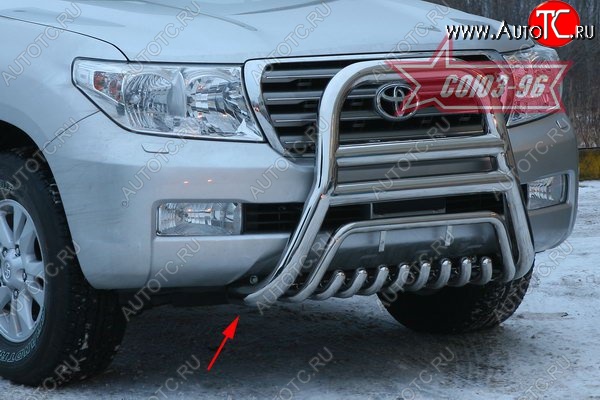 51 668 р. Защита переднего бампера Souz-96 (d76)  Toyota Land Cruiser  200 (2007-2012) дорестайлинг  с доставкой в г. Пермь