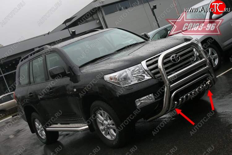 24 299 р. Защита переднего бампера нижняя Souz-96  Toyota Land Cruiser  200 (2007-2012) дорестайлинг  с доставкой в г. Пермь