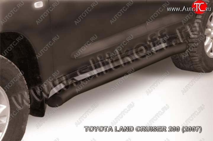 13 199 р. Защита порогов Slitkoff  Toyota Land Cruiser  200 (2007-2012) дорестайлинг (Цвет: серебристый)  с доставкой в г. Пермь