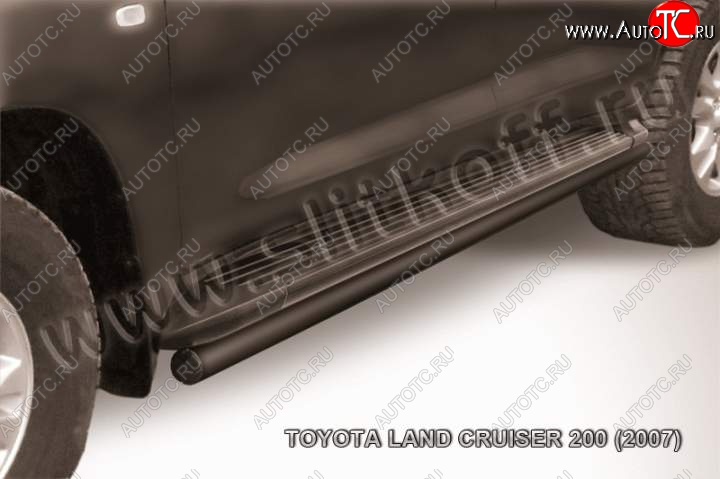 11 999 р. Защита штатного порога d57  Toyota Land Cruiser  200 (2007-2012) дорестайлинг (Цвет: серебристый)  с доставкой в г. Пермь