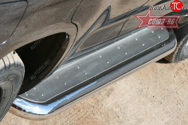 42 749 р. Защита порогов с листом Souz-96 (d60) v1. Toyota Land Cruiser 200 дорестайлинг (2007-2012)  с доставкой в г. Пермь