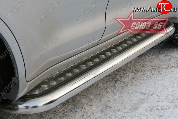 33 299 р. Защита порогов с алюминиевым листом Souz-96 Toyota Land Cruiser 200 дорестайлинг (2007-2012)  с доставкой в г. Пермь