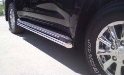 Защита порогов d63 мм Металл Дизайн Toyota Land Cruiser  200 (2007-2012) дорестайлинг (полированная нержавейка)