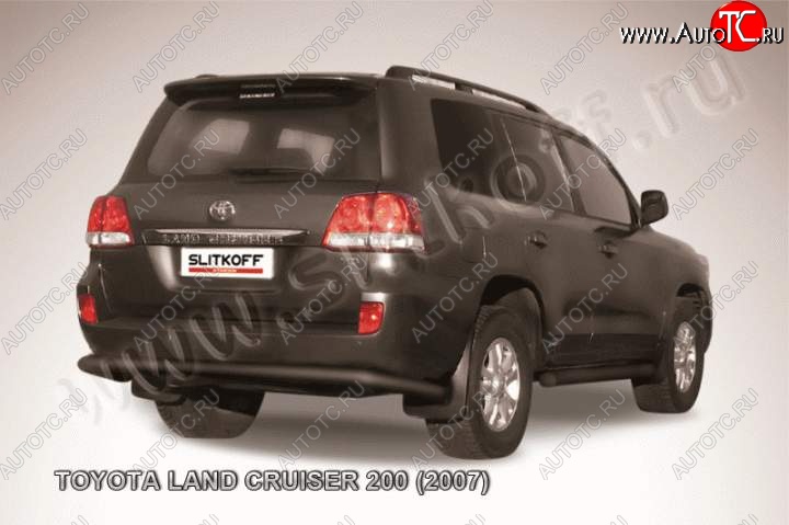 12 949 р. Защита задняя Slitkoff Toyota Land Cruiser 200 дорестайлинг (2007-2012) (Цвет: серебристый)  с доставкой в г. Пермь