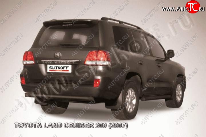9 999 р. Защита задняя Slitkoff Toyota Land Cruiser 200 дорестайлинг (2007-2012) (Цвет: серебристый)  с доставкой в г. Пермь