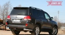 Защита заднего бампера из двойных боковых уголков диаметром 89 мм SOUZ-96 Toyota Land Cruiser  200 (2007-2012) дорестайлинг
