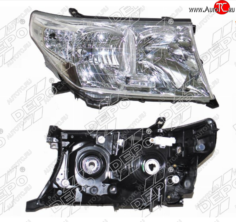9 299 р. Правая фара (не ксенон, под электрокорректор, Евросвет) DEPO Toyota Land Cruiser 200 дорестайлинг (2007-2012)  с доставкой в г. Пермь